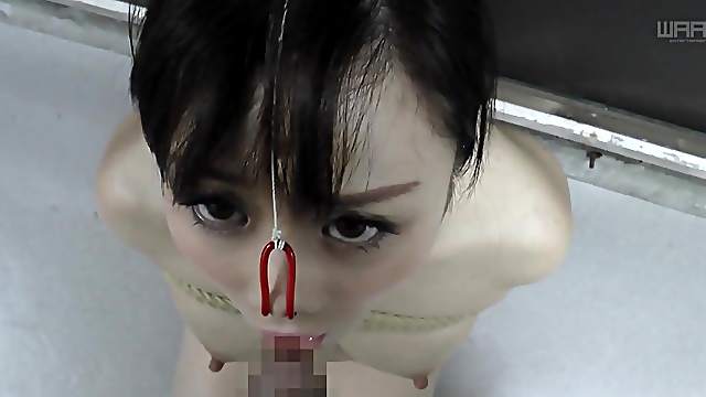 BDSM JAV Yuu Kawakami CMNF Nose Hook Blowjob
