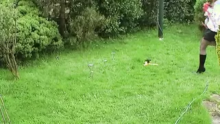 Crazy MILF Playing With Herself Outdoors