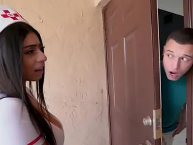 Violet Myers Bangs A Horny Nurse Who Came To Visit My Parents   Big Tits Mature Action!