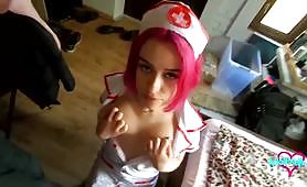 Pink Haired Babe ADOLFxNIKA Enjoys Home Sex