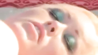 BBW BLONDE HOUSE WIFE BUNNY DE LA CRUZ DRILLED AT OUTDOOR