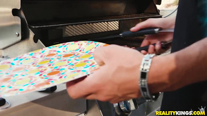 Voluptuous Diva Enjoying Cowgirl Riding Outdoors