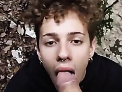 Italian Boy Sucks Older Stud Off Outdoor