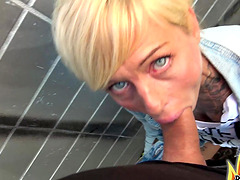 Blonde Vicky Hundt Enjoys While Being Fucked Outdoors In Public