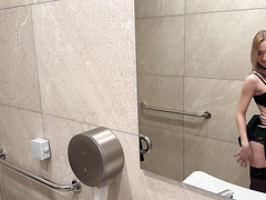 Hot Amateur Blonde With Natural Body Secretly Fucks In Public Toilet