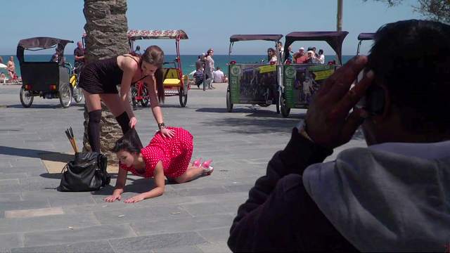 Slaved Girl Walks Naked In Public Places For Her Master Delight