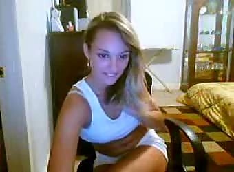 Blonde Teases On Her Webcam