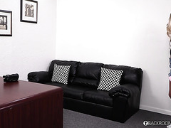 Skinny Teen Blonde Gets Threesome In Splitroast And Anal Fucking After An Interview