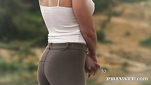 Sultry Cock Loving Brunette Babe Assfucked Outdoors On The Farm