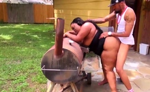 Tattooed Fat Ebony Chick Milks Black Dong