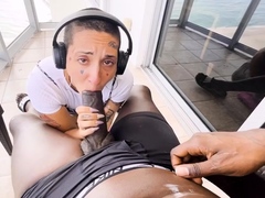 Interracial Blowjob Outdoors Sucking Big Cock In Hd