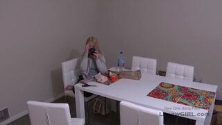 Sexy Blonde Sucks Hard Cock In Studio