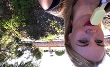 European Amateur Fucks A Huge Dick Outdoors Pov