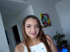 HD POV Video Of A Brunette Girlfriend Giving A Blowjob   Honey Hayes