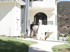 Slim Sexy Brunette MILF Cucks Her Hubby With A Guy From The Clients Service