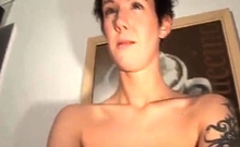 Shorthair Euro Girl Masturbates To Orgasm