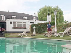 French MILF Sandy Lou Ass Fucked Outside