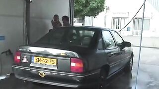 PUBLICBANGING   Public   Public Sex 3some At A Car Wash