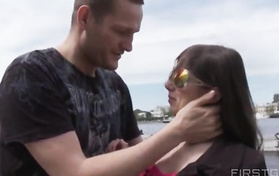 Blonde Hoe Licks A Lollipop While Getting Ass Slammed On A Bed