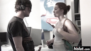 Candi Surprises Him With A Blowjobs