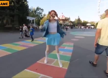 Public Blowjob From Pigtailed Teen Redhead Pov