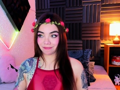 Cute Babe Plays Her Small Tits And Dildo