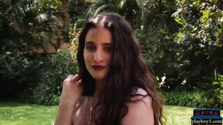 Gorgeous All Natural Model Babe Megan Blake Outdoor Striptease For Playboy