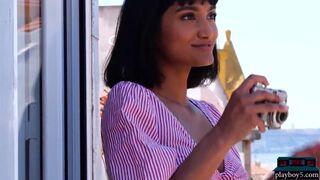 Indian MILF All Natural Beauty Babe Striptease For Playboy