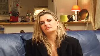 French Blonde Whore Spanked Hard Before Cumshot