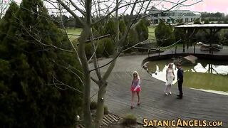 Babe In Stockings Throats And Sucks