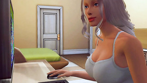 Naughty Animated Bitch Is Hotly Fucked By Her Shemale Stepmoms Big Dick.