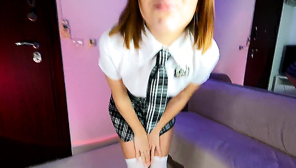 Pretty Classmate Gives Him A Nice Blowjob After School POV