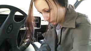 Girl Sucks Cock In A Car In The Forest.