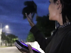 Skinny Latina With Small Tits Gives Blowjob To A Stranger And Drinks His Cum