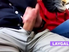 Public Bus Handjob With Amateur Babe