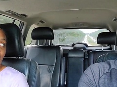 Big Titted Babe Sucks Dick In Public For A Ride