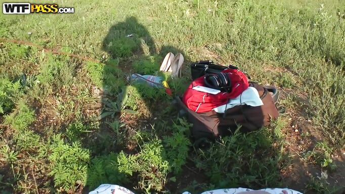 Outdoor Pov Sex With A Brunette In Public Place