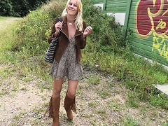 Slutty German Stranger Let Me Cum In Her Pussy In Public.