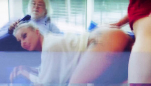 Stepdad Fucks His Chubby Wife And Busty Stepdaughter In A FFM Threesome.