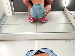 Russian Student Makes A Stunning Public Blowjob To A Stranger In The Fitting Room.