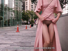 Lascivious Asian Flashes Her Breasts And Pussy In Public