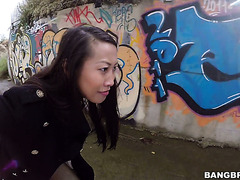 French Asian Sex Bomb Sharon Lee Handles Huge Latin Cock Outdoors