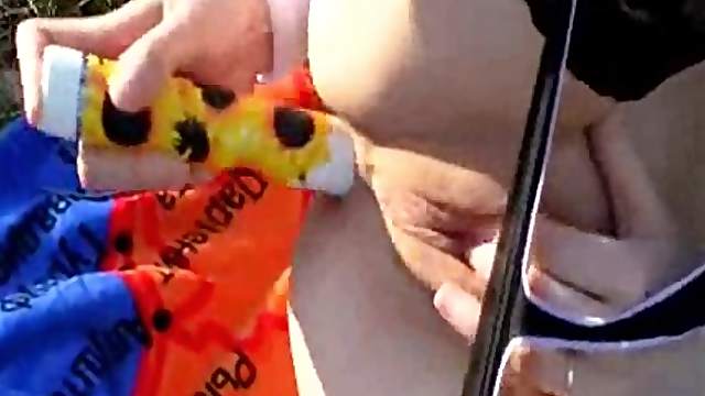 Outdoor Solo Along Horny Russian Chick