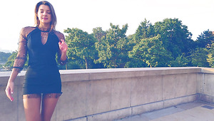 Hot And Beautiful Romantic Young Chick Maria Flashes Tits Outdoors