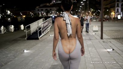 Naughty Lada’s Backless Outdoor Passion Sparks Wild Brunette Heat