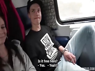 Foursome Sex In Public Train