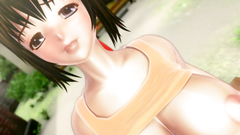 Horny 3D Busty Brunette In Sexy Stockings Sucks Giant Cock